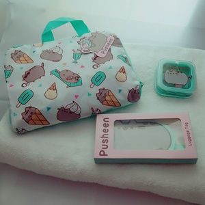 Pusheen bag, earbuds and luggage tag New unused